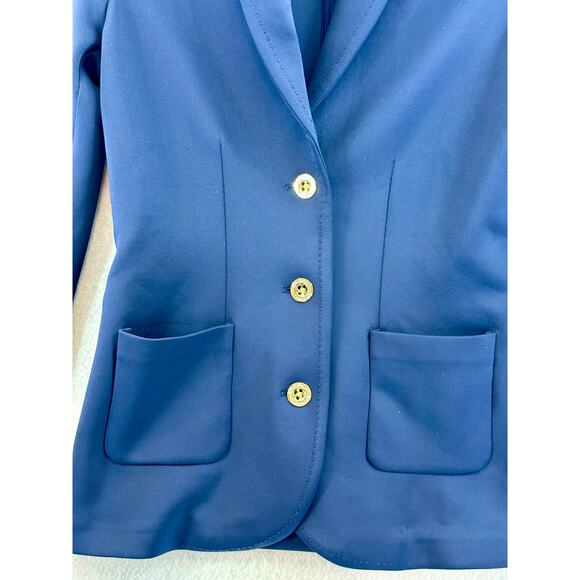 Lilly Pulitzer Braylee Size XXS Blazer Pockets Buttons Scuba Pointe Pockets Blue - Picture 5 of 7